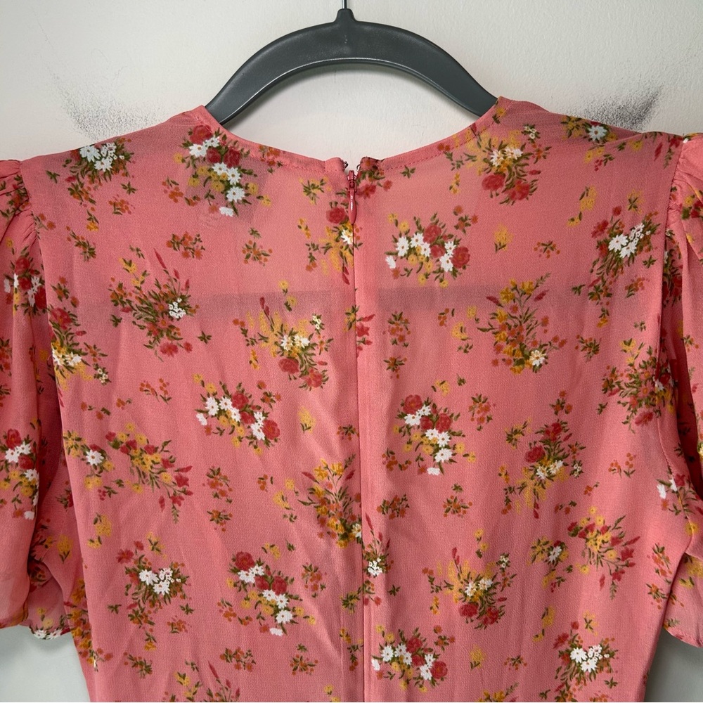 Reformation Mya Mini Dress Pink Floral Size 2 - Picture 10 of 11